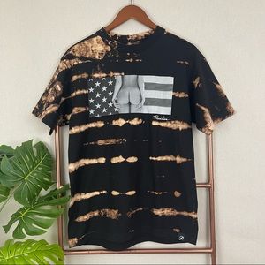 Men’s Custom Bleach Tie Dye Primitive “Sweet America” Graphic Tee (Sz Me…